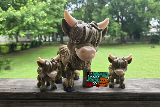 3D Printed Articulated Highland Cow