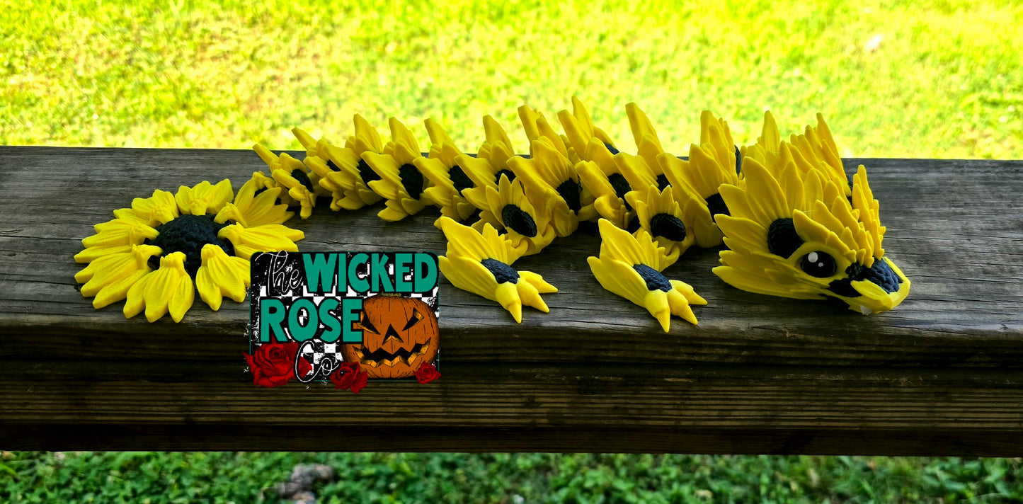 3D Printed, Articulated Sunflower Dragon