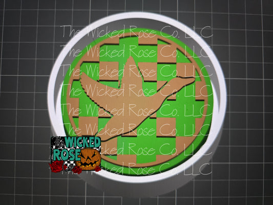 Checkered Duck Circle Silicone Freshie Mold