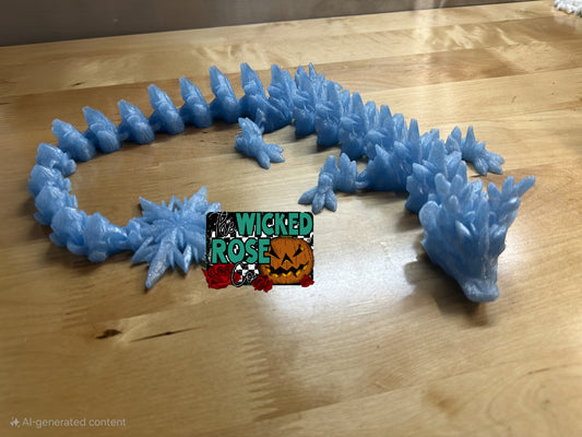 3D Printed, Articulated, SINGLE COLOR Winter Dragon