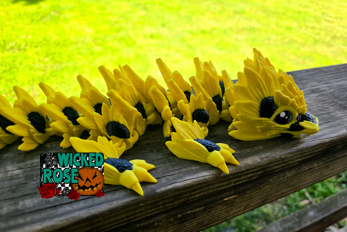 3D Printed, Articulated Sunflower Dragon