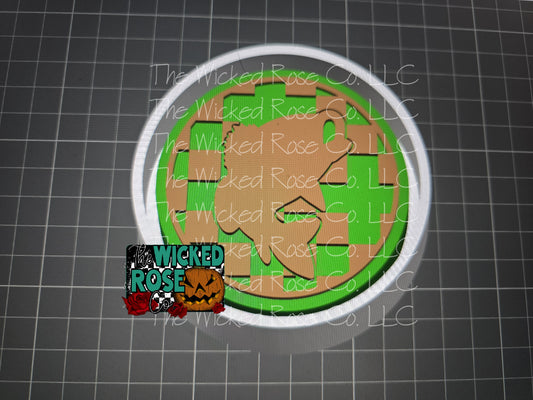 Checkered Bass Circle Silicone Freshie Mold