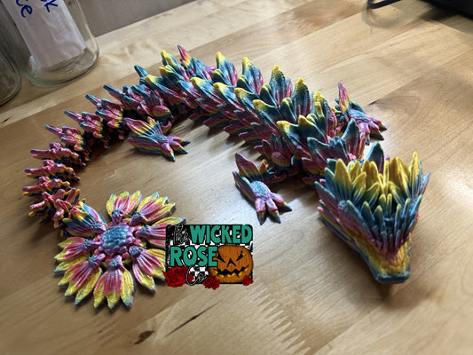 3D Printed Articulated SINGLE COLOR Sunflower Dragon
