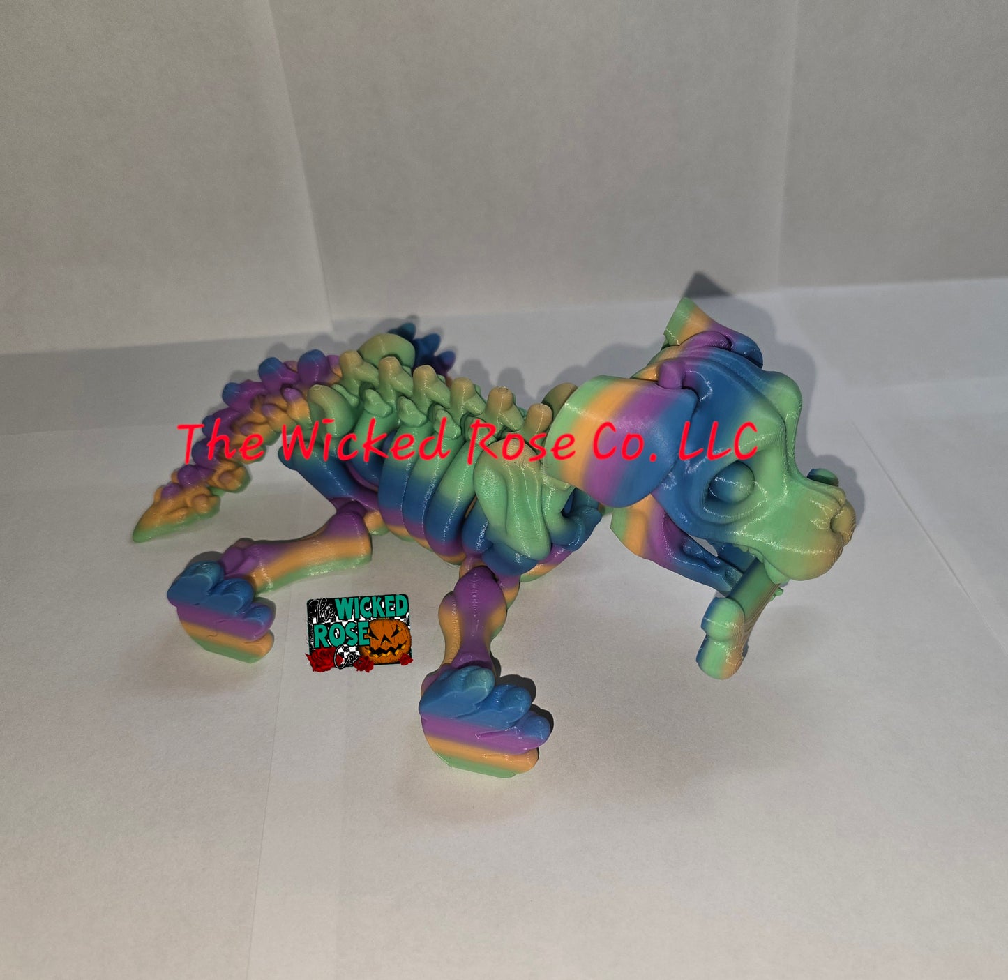 3D Printed Skeleton Puppy Dog With Bone