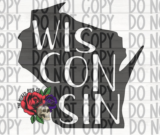 Wisconsin State Vinyl Window Decal
